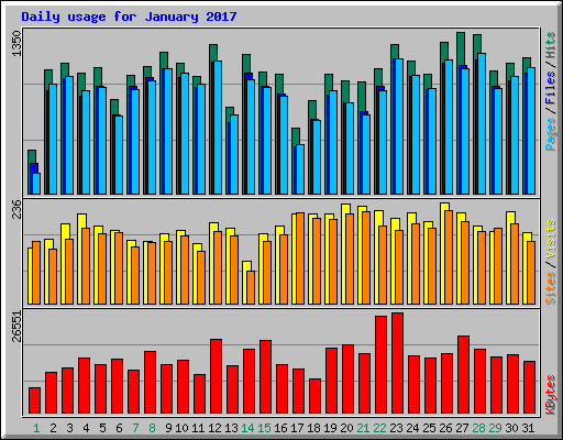 Daily usage for January 2017