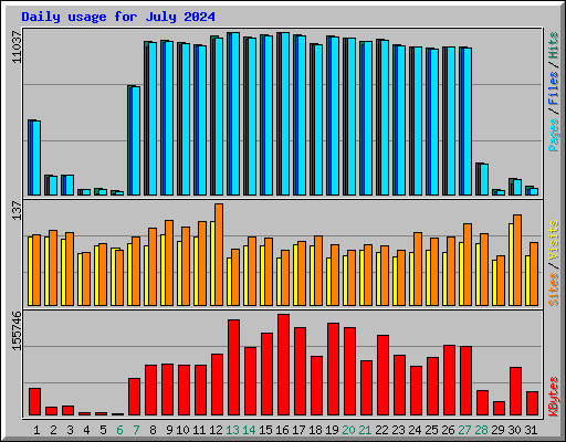 Daily usage for July 2024