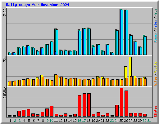 Daily usage for November 2024