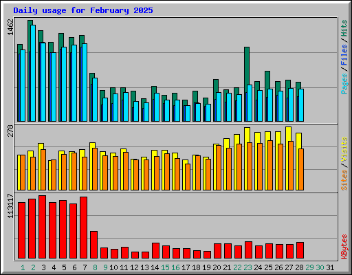 Daily usage for February 2025