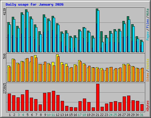 Daily usage for January 2026