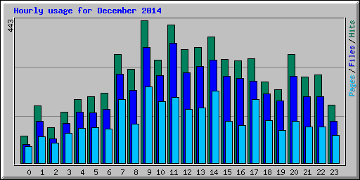 Hourly usage for December 2014