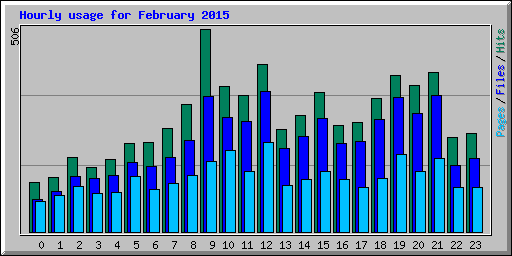 Hourly usage for February 2015