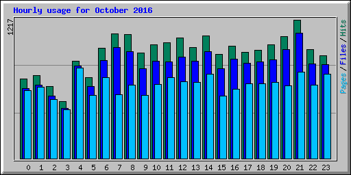 Hourly usage for October 2016