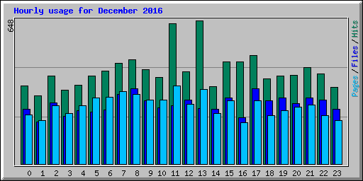 Hourly usage for December 2016