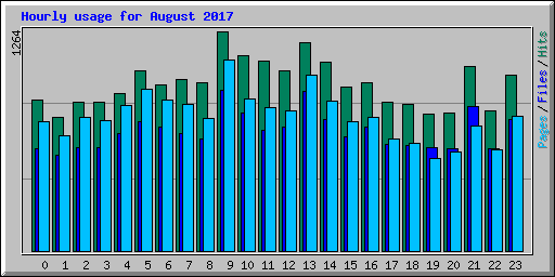 Hourly usage for August 2017
