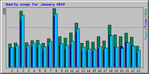 Hourly usage for January 2018