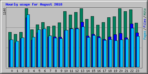 Hourly usage for August 2018