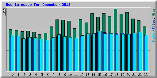 Hourly usage for December 2018
