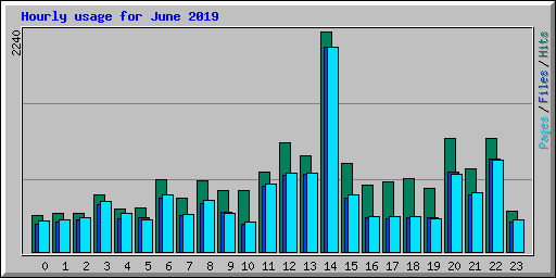 Hourly usage for June 2019