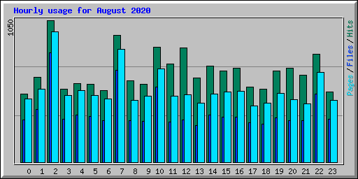 Hourly usage for August 2020