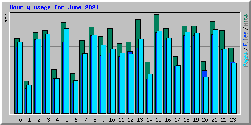 Hourly usage for June 2021
