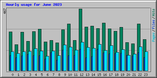 Hourly usage for June 2023