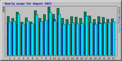 Hourly usage for August 2023