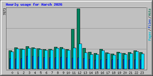 Hourly usage for March 2026